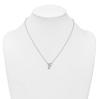 14K White Gold 0.33 Carat Lab Grown Diamond VS+ F+ Complete Letter F Initial Necklace, 18" view 3