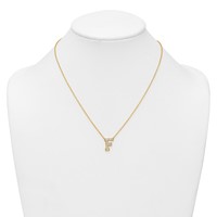14K Yellow Gold 0.33 Carat Lab Grown Diamond VS+ F+ Complete Letter F Initial Necklace, 18" view 3