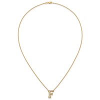 14K Yellow Gold 0.33 Carat Lab Grown Diamond VS+ F+ Complete Letter F Initial Necklace, 18" view 4