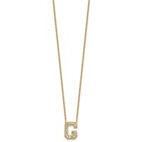 14K Yellow Gold 0.33 Carat Lab Grown Diamond VS+ F+ Complete Letter G Initial Necklace, 18" view 2