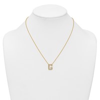 14K Yellow Gold 0.33 Carat Lab Grown Diamond VS+ F+ Complete Letter G Initial Necklace, 18" view 3