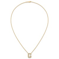 14K Yellow Gold 0.33 Carat Lab Grown Diamond VS+ F+ Complete Letter G Initial Necklace, 18" view 4