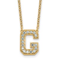 14K Yellow Gold 0.33 Carat Lab Grown Diamond VS+ F+ Complete Letter G Initial Necklace, 18" view 1