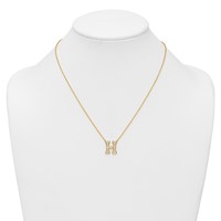 14K Yellow Gold 0.50 Carat Lab Grown Diamond VS+ F+ Complete Letter H Initial Necklace, 18" view 3