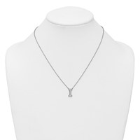 14K White Gold 0.25 Carat Lab Grown Diamond VS+ F+ Complete Letter I Initial Necklace, 18" view 3