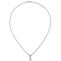 14K White Gold 0.25 Carat Lab Grown Diamond VS+ F+ Complete Letter I Initial Necklace, 18" view 4