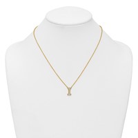 14K Yellow Gold 0.25 Carat Lab Grown Diamond VS+ F+ Complete Letter I Initial Necklace, 18" view 3