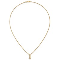 14K Yellow Gold 0.25 Carat Lab Grown Diamond VS+ F+ Complete Letter I Initial Necklace, 18" view 4