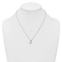 14K White Gold 0.33 Carat Lab Grown Diamond VS+ F+ Complete Letter J Initial Necklace, 18" view 3
