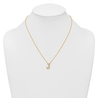 14K Yellow Gold 0.33 Carat Lab Grown Diamond VS+ F+ Complete Letter J Initial Necklace, 18" view 3
