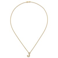 14K Yellow Gold 0.33 Carat Lab Grown Diamond VS+ F+ Complete Letter J Initial Necklace, 18" view 4