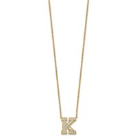 14K Yellow Gold 0.50 Carat Lab Grown Diamond VS+ F+ Complete Letter D Initial Necklace, 18" view 2