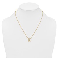 14K Yellow Gold 0.50 Carat Lab Grown Diamond VS+ F+ Complete Letter D Initial Necklace, 18" view 3