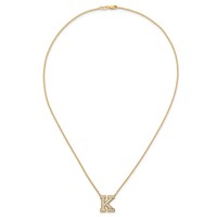 14K Yellow Gold 0.50 Carat Lab Grown Diamond VS+ F+ Complete Letter D Initial Necklace, 18" view 4
