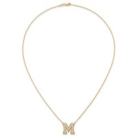 14K Yellow Gold 0.62 Carat Lab Grown Diamond VS+ F+ Complete Letter M Initial Necklace, 18" view 4