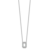 14K White Gold 0.33 Carat Lab Grown Diamond VS+ F+ Complete Letter O Initial Necklace, 18" view 2