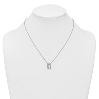 14K White Gold 0.33 Carat Lab Grown Diamond VS+ F+ Complete Letter O Initial Necklace, 18" view 3