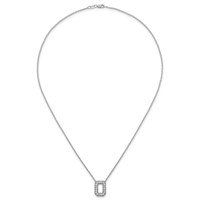 14K White Gold 0.33 Carat Lab Grown Diamond VS+ F+ Complete Letter O Initial Necklace, 18" view 4