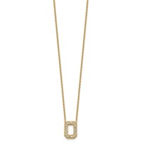 14K Yellow Gold 0.33 Carat Lab Grown Diamond VS+ F+ Complete Letter O Initial Necklace, 18" view 2