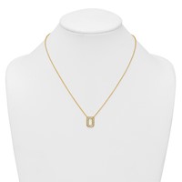 14K Yellow Gold 0.33 Carat Lab Grown Diamond VS+ F+ Complete Letter O Initial Necklace, 18" view 3