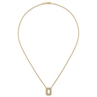 14K Yellow Gold 0.33 Carat Lab Grown Diamond VS+ F+ Complete Letter O Initial Necklace, 18" view 4