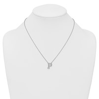 14K White Gold 0.38 Carat Lab Grown Diamond VS+ F+ Complete Letter P Initial Necklace, 18" view 3