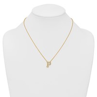 14K Yellow Gold 0.38 Carat Lab Grown Diamond VS+ F+ Complete Letter P Initial Necklace, 18" view 3