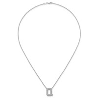 14K White Gold 0.38 Carat Lab Grown Diamond VS+ F+ Complete Letter Q Initial Necklace, 18" view 4