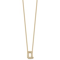 14K Yellow Gold 0.38 Carat Lab Grown Diamond VS+ F+ Complete Letter Q Initial Necklace, 18" view 2