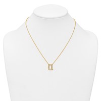 14K Yellow Gold 0.38 Carat Lab Grown Diamond VS+ F+ Complete Letter Q Initial Necklace, 18" view 3