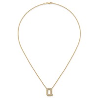 14K Yellow Gold 0.38 Carat Lab Grown Diamond VS+ F+ Complete Letter Q Initial Necklace, 18" view 4