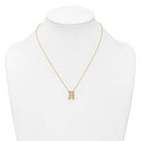 14K Yellow Gold 0.50 Carat Lab Grown Diamond VS+ F+ Complete Letter R Initial Necklace, 18" view 3