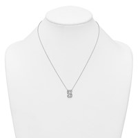 14K White Gold 0.38 Carat Lab Grown Diamond VS+ F+ Complete Letter S Initial Necklace, 18" view 3
