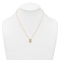 14K Yellow Gold 0.38 Carat Lab Grown Diamond VS+ F+ Complete Letter S Initial Necklace, 18" view 3
