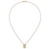 14K Yellow Gold 0.38 Carat Lab Grown Diamond VS+ F+ Complete Letter S Initial Necklace, 18" view 4