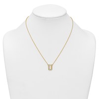 14K Yellow Gold 0.38 Carat Lab Grown Diamond VS+ F+ Complete Letter U Initial Necklace, 18" view 3