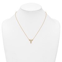 14K Yellow Gold 0.38 Carat Lab Grown Diamond VS+ F+ Complete Letter Y Initial Necklace, 18" view 3