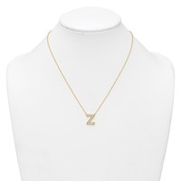 14K Yellow Gold 0.38 Carat Lab Grown Diamond VS+ F+ Complete Letter Z Initial Necklace, 18" view 3