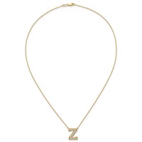 14K Yellow Gold 0.38 Carat Lab Grown Diamond VS+ F+ Complete Letter Z Initial Necklace, 18" view 4