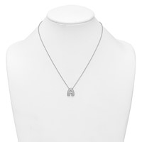14K White Gold 0.62 Carat Lab Grown Diamond VS+ F+ Complete Letter a Initial Necklace, 18" view 3