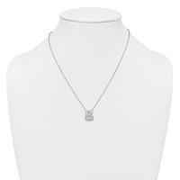 14K White Gold 0.62 Carat Lab Grown Diamond VS+ F+ Complete Letter B Initial Necklace, 18" view 3