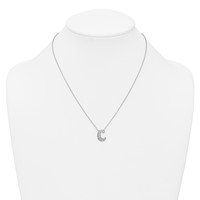 14K White Gold 0.38 Carat Lab Grown Diamond VS+ F+ Complete Letter C Initial Necklace, 18" view 3