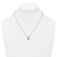 14K White Gold 0.62 Carat Lab Grown Diamond VS+ F+ Complete Letter D Initial Necklace, 18" view 3