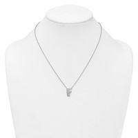 14K White Gold 0.33 Carat Lab Grown Diamond VS+ F+ Complete Letter F Initial Necklace, 18" view 3