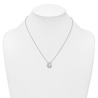 14K White Gold 0.38 Carat Lab Grown Diamond VS+ F+ Complete Letter G Initial Necklace, 18" view 3