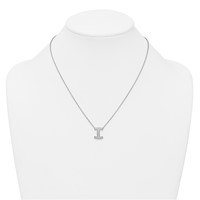 14K White Gold 0.33 Carat Lab Grown Diamond VS+ F+ Complete Letter I Initial Necklace, 18" view 3