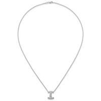 14K White Gold 0.33 Carat Lab Grown Diamond VS+ F+ Complete Letter I Initial Necklace, 18" view 4