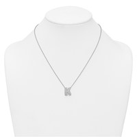 14K White Gold 0.50 Carat Lab Grown Diamond VS+ F+ Complete Letter K Initial Necklace, 18" view 3