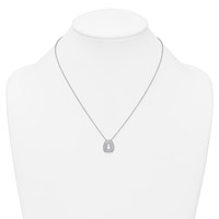 14K White Gold 0.50 Carat Lab Grown Diamond VS+ F+ Complete Letter O Initial Necklace, 18" view 3