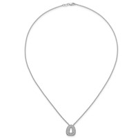 14K White Gold 0.50 Carat Lab Grown Diamond VS+ F+ Complete Letter O Initial Necklace, 18" view 4
